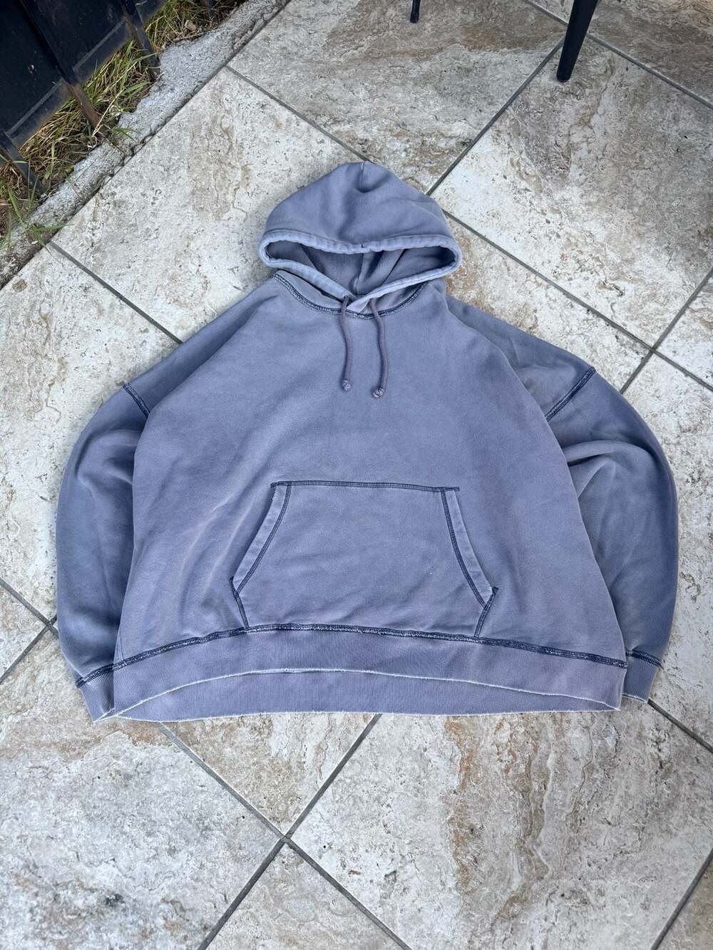 Abercrombie & Fitch A&F Essentials Hoodie Size XXL Blue Acid Wash
